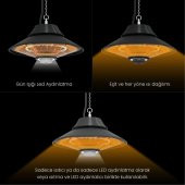 MirKraft Elirg RC 2000W Kumandalı, Led Aydınlatmalı Tavan Tipi Isıtıcı - 4