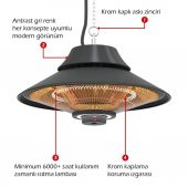 MirKraft Elirg RC 2000W Kumandalı, Led Aydınlatmalı Tavan Tipi Isıtıcı - 5