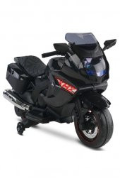 Babyhope Ledli Akülü Motor 12V 438A XMX-316 Siyah 06438A10,Müzikli Çocuk Motoru - 1