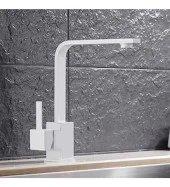 Beyaz Kuğu Kare Mutfak Evye Bataryası 360 Derece Döner Borulu Garantili Sıcak Soğuk Girişli - 1