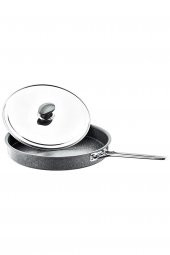 Oms Granit Hamsi Tava Metal Kapak Çelik Sap 32x4cm 3222.32.GRI - 1