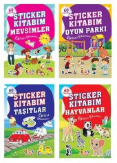 Stıcker Kitabım Seti 4 Kitap (Oyun Parkı - Hayvanlar - Mevsimler - Taşıtlar) - 1