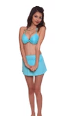 Bayan Hafif Destekli Etekli Bikini Takım Etekli Bikini Mayo - 1