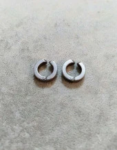 2li Çelik Kıstırmalı Küpe 316L Çelik thumbnail 3