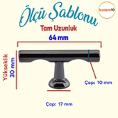 Tepsi Düğme Dolap Mobilya Mutfak Dolabı Çekmece Dolap Kapak Kulpu Kulpları Kulbu Metal Kulp Füme - 2