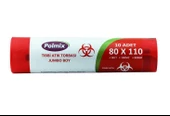 Polmix Tıbbi Atık 80x110 cm Jumbo Çöp Poşeti 10 Rulo 100 Ad 8 Kg - 1