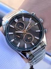 EBG.1.10506.2 Bigotti Çelik Kordon 5 ATM Su Geçirmez 2 Yıl Garantili Erkek Kol Saati thumbnail 1