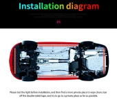 Araç altı aydınlatma gündüz ledi 15 renkli animasyonlu 90x120 cm 12v-12w / LAAM538-16 thumbnail 4