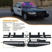 Çakar lamba vantuzlu 2'li set 12-30v kırmızı-mavi / LAPA542 thumbnail 5