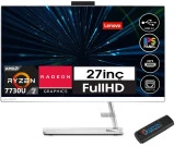 Lenovo Ideacentre Aıo 3 27ALC6 AMD Ryzen™ 7 7730U 16gb 2tb SSD 27" Windows11Home AIO Masaüstü Bilgisayar FF0FY00HRTX24+ZettaUsbBellek - 1