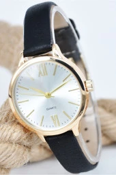 Roma Rakamlı Kadın Kol Saati Siyah Deri Kordon Şık Sade SU-888 - 1