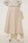 Kloş Model Kaşe Etek Bej thumbnail 3