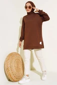 Yazı Baskı Armalı Tunik Kahve thumbnail 2