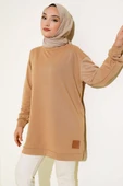 Yazı Baskı Armalı Tunik Camel thumbnail 1