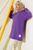 Yazı Baskı Armalı Tunik Mor thumbnail 1