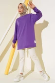 Yazı Baskı Armalı Tunik Mor thumbnail 2
