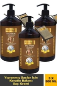 Keratin Bakım Tuzsuz Saç Kremi 500 Ml - 3'lü Eko Paket Yıpranmış Saçlar İçin thumbnail 1