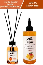 Mango 2'li Set Bambu Çubuklu Oda Kokusu 110 Ml & Mango Yedek Likit Şişe 200 Ml thumbnail 2