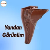 Seher 1 Çift Avangart Mobilya Kanepe Sehpa Çekyat Koltuk Ayağı 15 Cm Kahverengi Baza Ayakları - 7