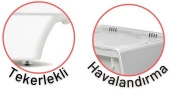 Motek Tekerlekli Patateslik Soğanlık Oyuncak Kutusu Patateslik Soğanlık Sepeti 2X12Lt Beyaz+Gri - 4