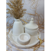 STANDLI MUMLUK SET BEYAZ - 1