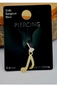 Çelik Zirkon Taşlı Piercing - 1