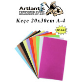 Keçe 10 Renk A4 20x30 cm 1 Paket Keçe 10 lu Okul Kreş Okul Öncesi Etkinlik Hobi - 1