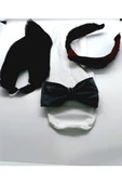 Renkli Desenli Taç Toka Bandana Set - 1