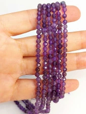 Ametist Taşı Faset Kesim Dizi 3.5mm (45246) thumbnail 1