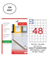 Tanex TW-2348 35x35mm 100 Adet Lazer Etiketi - 1