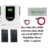 1000 Watt  MPPT Lİ Taşınabilir Güneş Enerjili Televizyon Aydınlatma Buzdolabı Paketi - 1