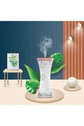 Masaüstü Lamba ve Nemlendirici Şarjlı Işık Kristal Elmas Desen 7 Farklı Renk Lamba Kitap Okuma D13 - 1