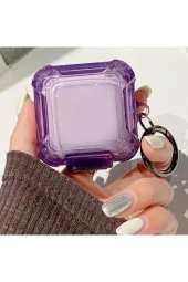 Galaxy Buds Fe ile uyumlu Transparan Şeffaf Renkli Forever Kancalı Sert Koruma Toz Kirden Koruyan thumbnail 1