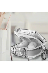 Galaxy Buds 2 Pro ile uyumlu Transparan Şeffaf Renkli Forever Kancalı Sert Koruma Kirden Koruyan thumbnail 4