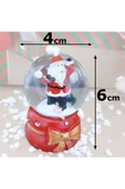 Noel Baba Kardan Adam 3'lü Set Cam Küre Işıklı Dekoratif Yılbaşı Özel Tasarım 6cm x 4cm No:5 - 6