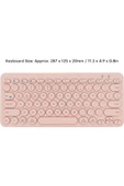 B380 Bluetooth Bağlantılı Ince Tasarım Ipad Ile Uyumlu Telefon Tablet Için Q Klavye Pembe - 5