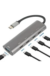 Macbook Şarj Uyumlu Type-C Destekli 60W Pd Tüm Bilgisayarlar İçin Şarj Uyumlu 5 in 1 Hub C268 - 2
