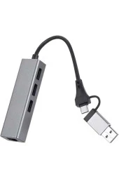 USB 3.0 to Ethernet RJ45 Lan Hub 1000Mbps 3 Adet USB 3.0 Çıkışlı Ethernet Adaptör PC Macbook Samsung - 1