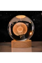 Cam Küre Işıklı Göz Yormayan Masaüstü Aydınlatma Gece Lamba Dekoratif Salon 6cm x 6cm KARAHİNDİBA thumbnail 1