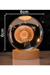 Cam Küre Işıklı Göz Yormayan Masaüstü Aydınlatma Gece Lamba Dekoratif Salon 6cm x 6cm KARAHİNDİBA thumbnail 2