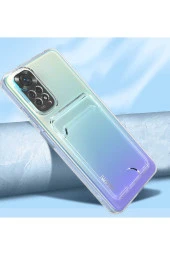 Xiaomi Redmi Note 11 Pro 5G ile uyumlu Kılıf Şeffaf ve Pürüzsüz Kartlıklı Şeffaf Z-Setra Clear thumbnail 3