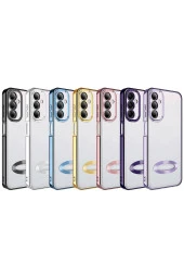 Galaxy M14 ile Uyumlu Kılıf Kamera Korumalı Logo Gösteren Colored Z-omega thumbnail 2