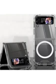 Galaxy Z Flip 4 ile uyumlu Kılıf Magsafe ile uyumlu Nitro AntiShock Transparan Köşeler Airbag Koruma thumbnail 7