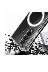 Galaxy Z Fold 4 ile uyumlu Kılıf Magsafe ile uyumlu Nitro AntiShock Transparan Köşeler Airbag Koruma thumbnail 1