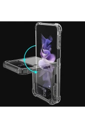 Galaxy Z Flip 4 ile uyumlu Kılıf Magsafe ile uyumlu Nitro AntiShock Transparan Köşeler Airbag Koruma thumbnail 2