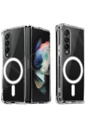 Galaxy Z Fold 4 ile uyumlu Kılıf Magsafe ile uyumlu Nitro AntiShock Transparan Köşeler Airbag Koruma thumbnail 2
