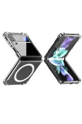 Galaxy Z Flip 4 ile uyumlu Kılıf Magsafe ile uyumlu Nitro AntiShock Transparan Köşeler Airbag Koruma thumbnail 1