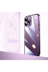 iPhone 14 Pro ile uyumlu Kılıf Şeffaf arka yüzey Sert PC Renkli Çerçeveli Z-Riksos Kapak thumbnail 4