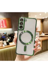 Samsung Galaxy S22 Plus ile Uyumlu Kamera Korumalı Kılıf Kablosuz Şarj Uyumlu Wireless Şarj Özellik thumbnail 1