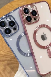 iPhone 14 Pro ile uyumlu Kamera Korumalı Kılıf Magsafe ile uyumlu Wireless Power-Magnet Kılıf thumbnail 3